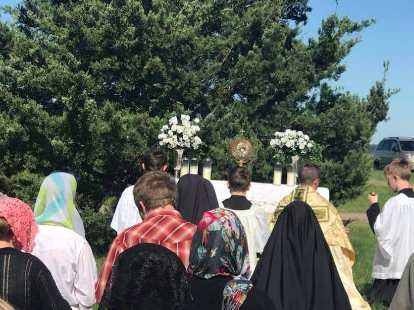 Corpus Christi devotion outdoors