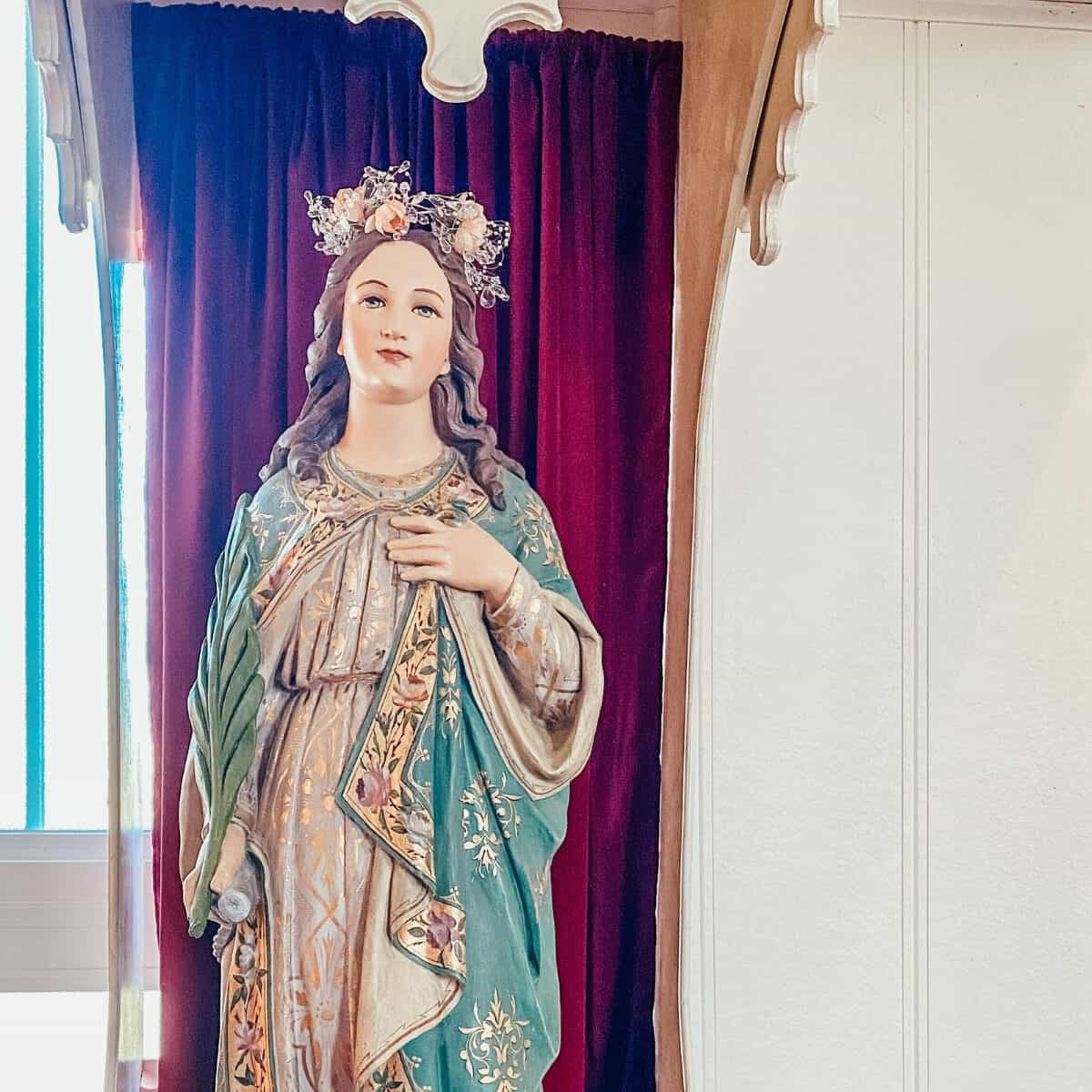 statue of saint Philomena in church