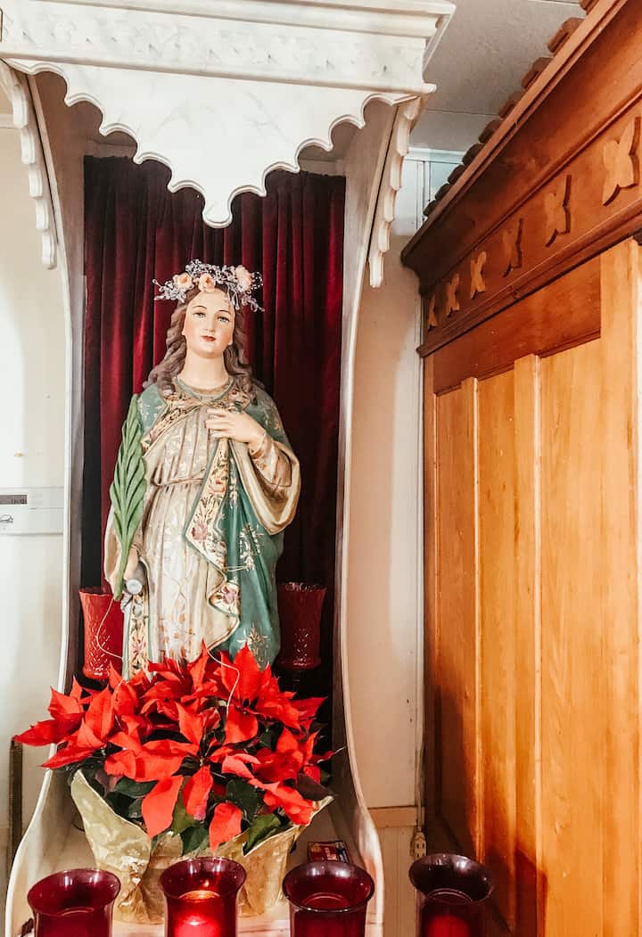 St Philomena statute in church