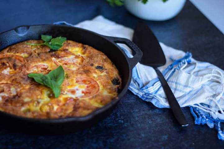 frittata in cast iron skillet