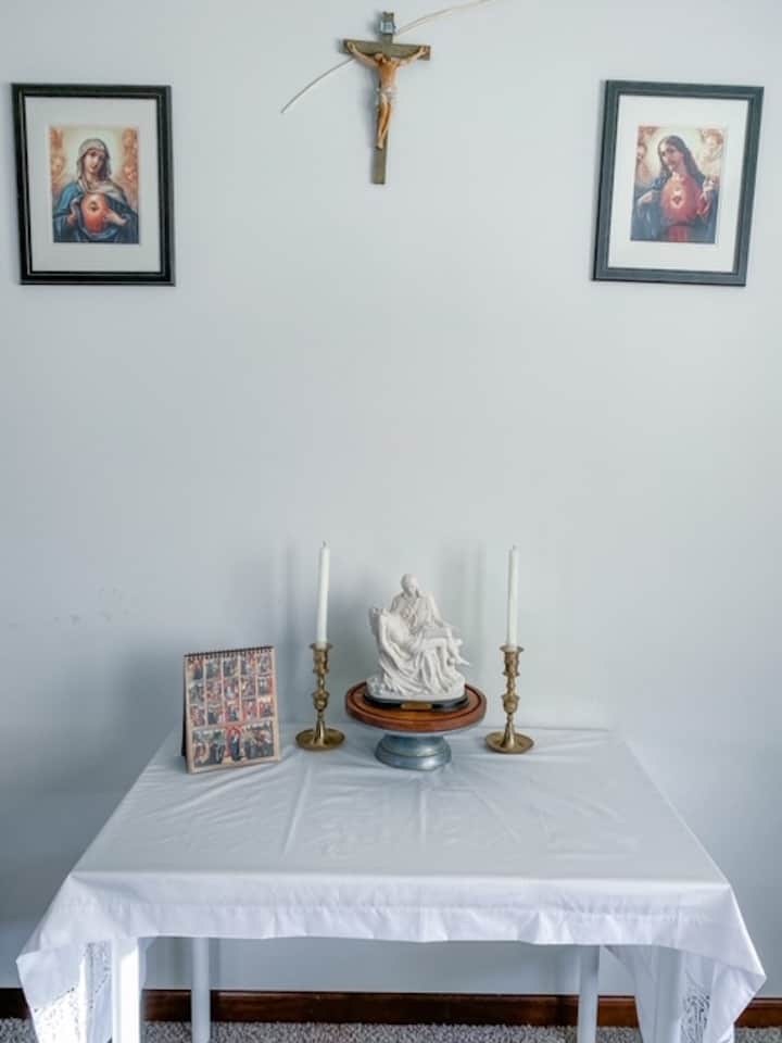 our catholic home altar set up