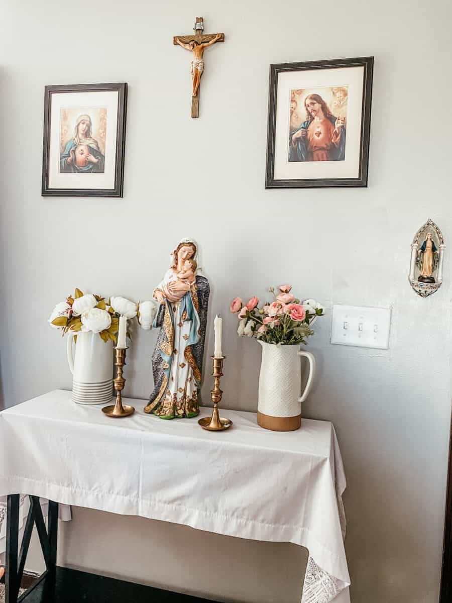 Catholic Home Altar Set Up - Joyfully Domestic