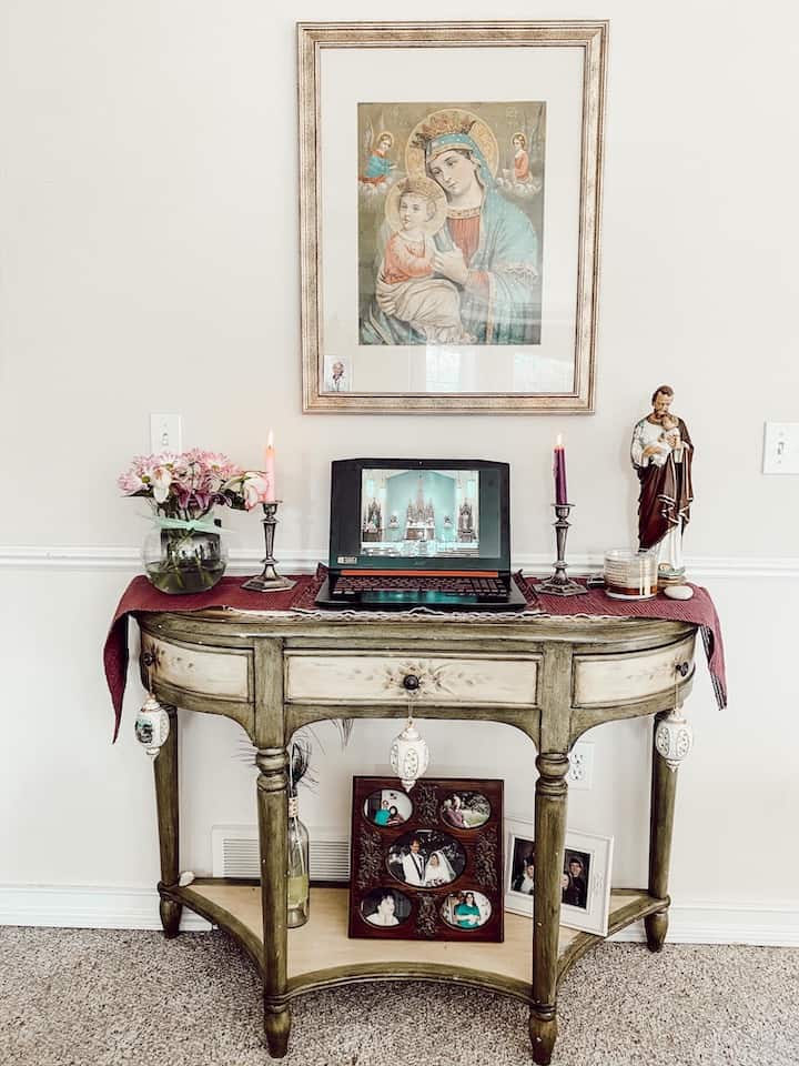 another example of a catholic home altar set up