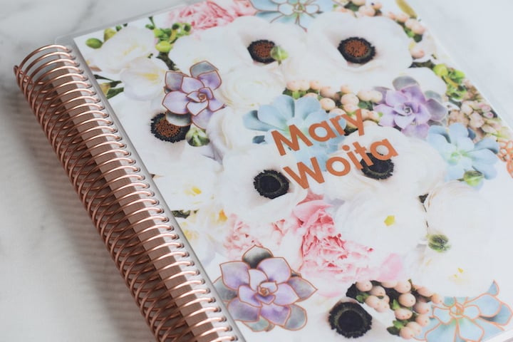 coiled teacher planner with floral cover