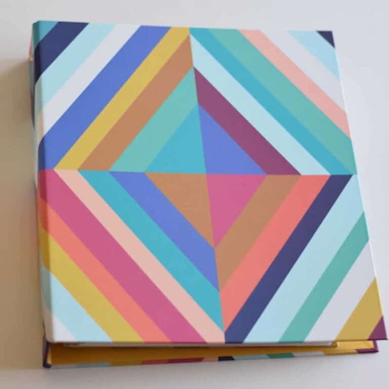 Erin Condren Teacher planner binder in bold colorful stripes
