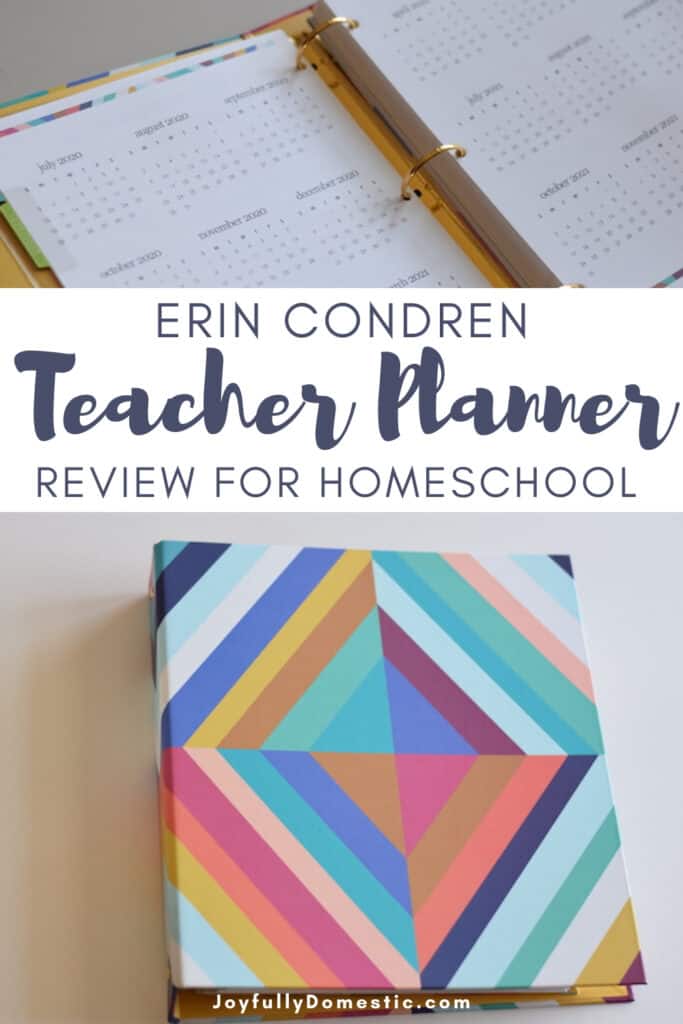 photo collage of two images of Erin Condren teacher planner