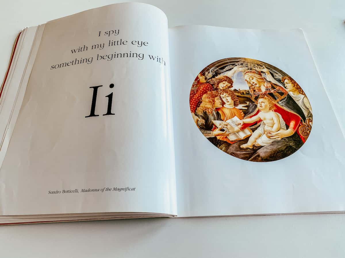 inside of an I Spy picture study book