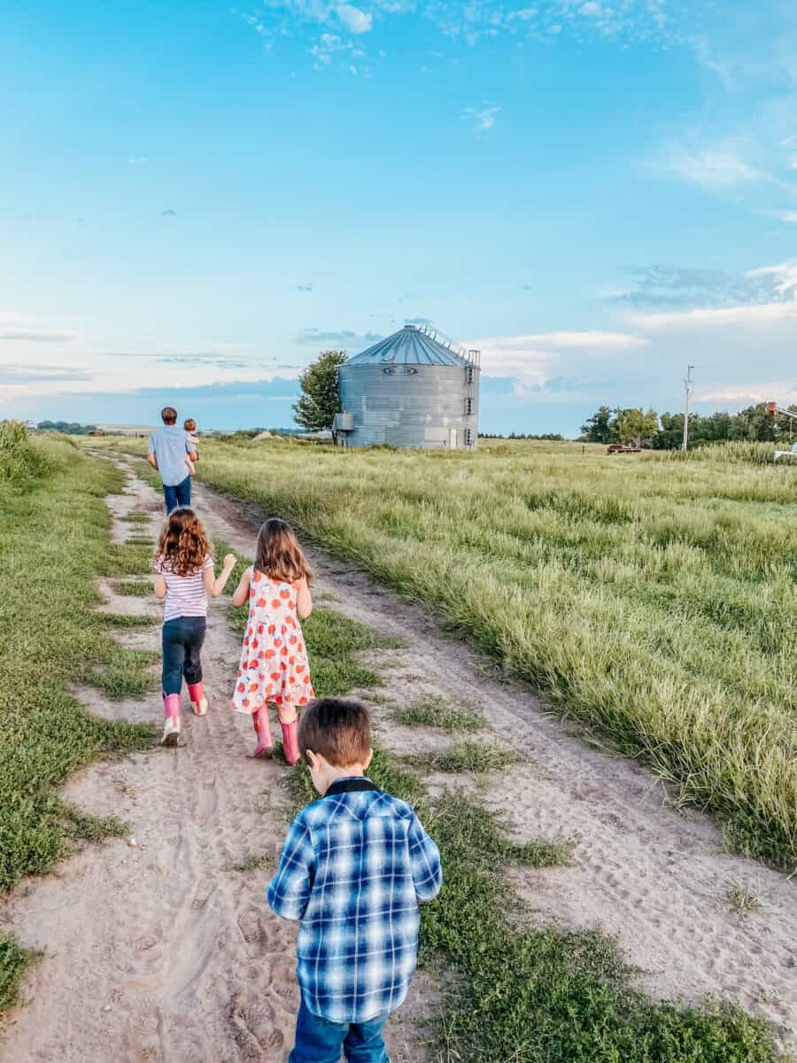 family on nature walk