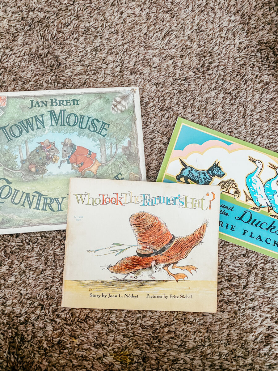 more picture books on the floor.