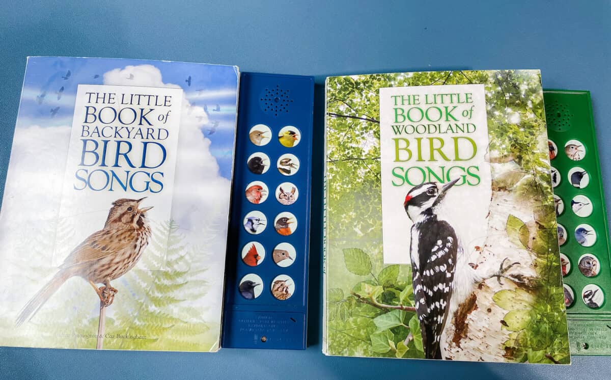 two bird song books on the desktop