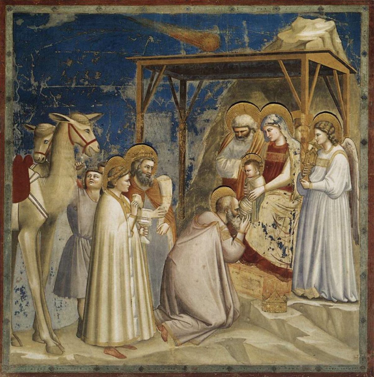 painting of the adoration of the magi. 