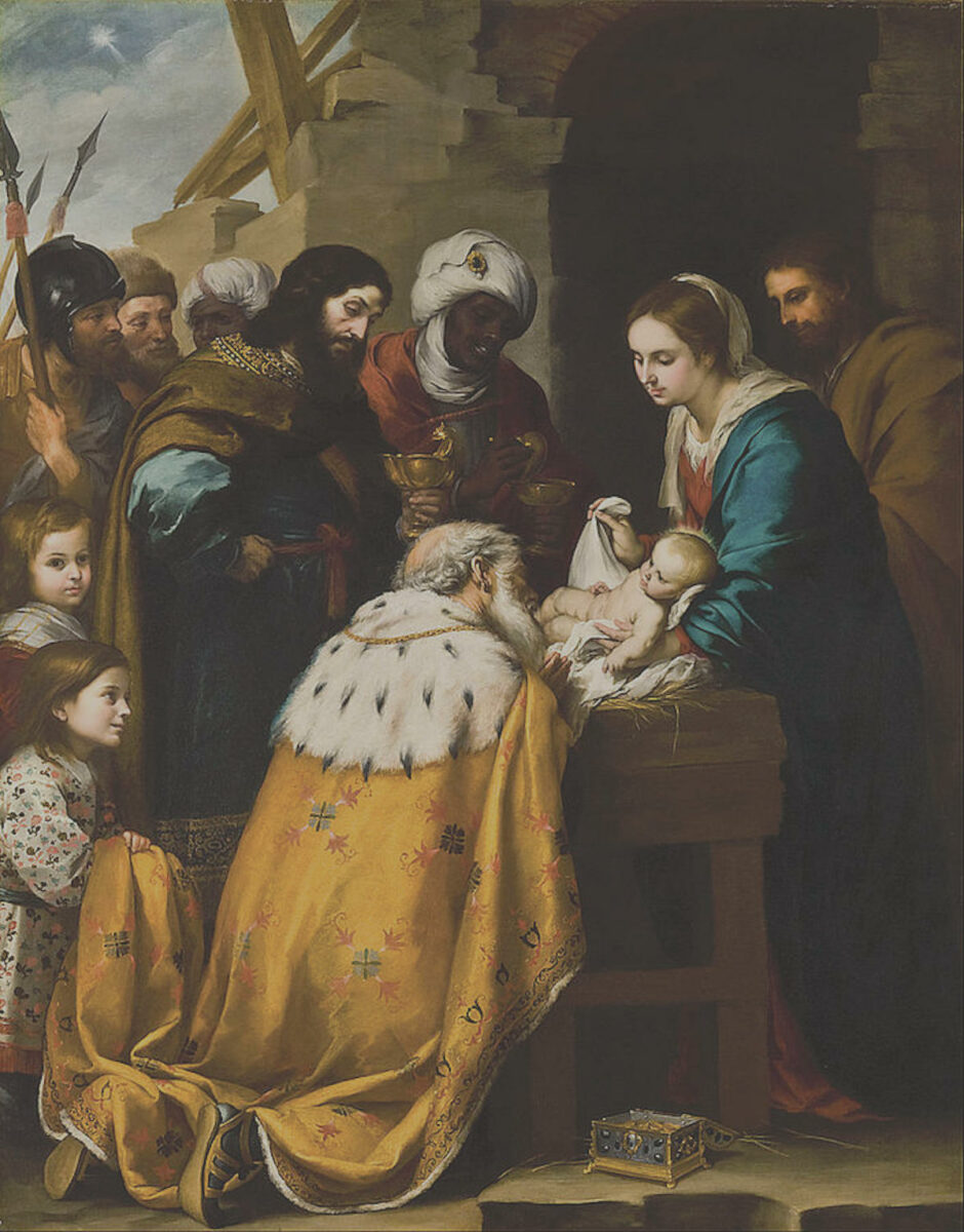 painting of the adoration of the magi by Murillo. 