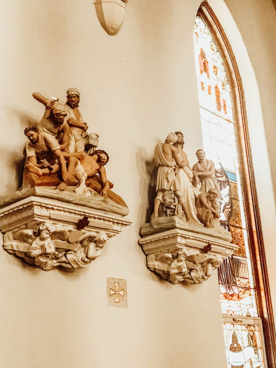 stations of the cross in a Catholic Church
