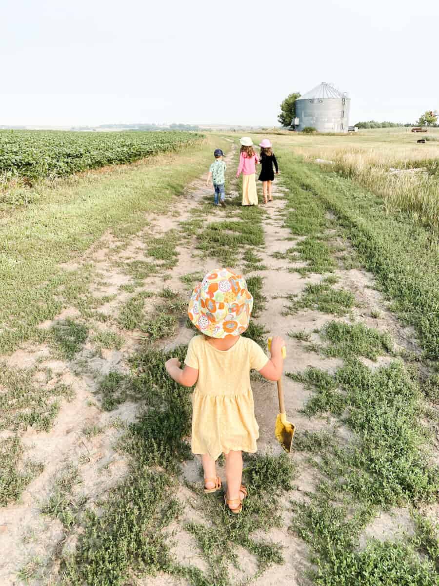 children on a nature walk at the ranch