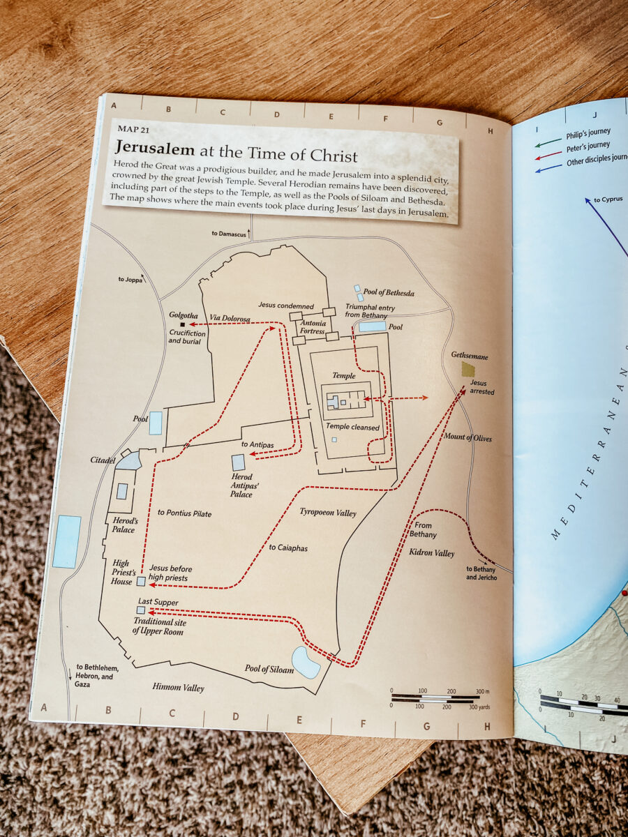 map of Jerusalem at the time of Jesus. 