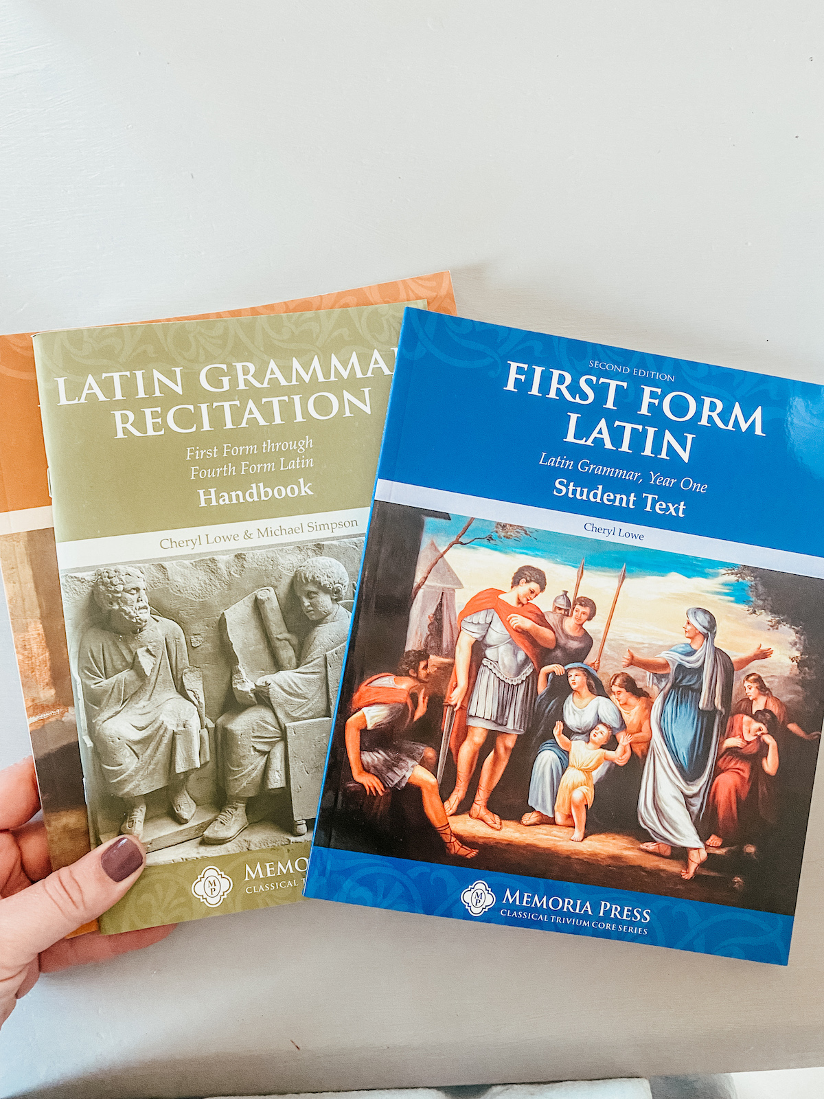 latin student books on the table.