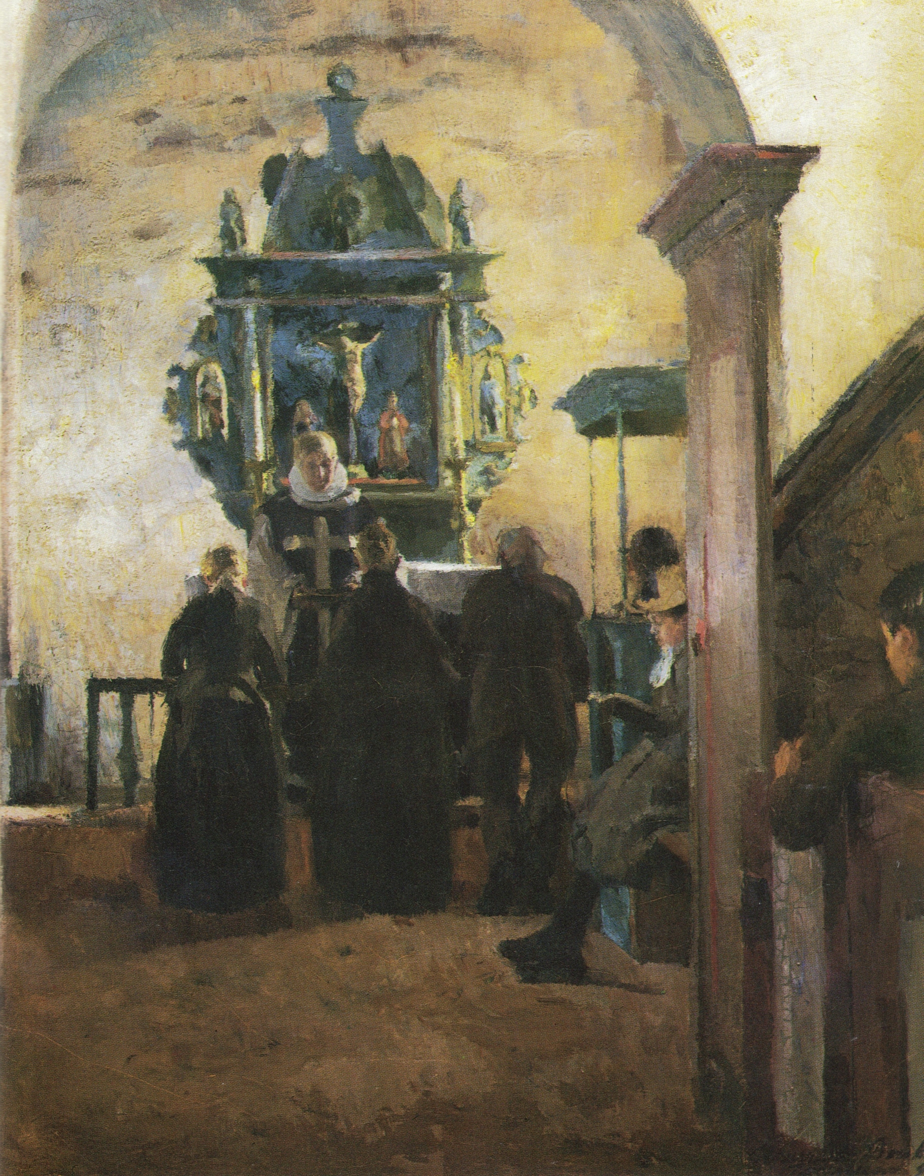 Painting of Holy Communion in a church.