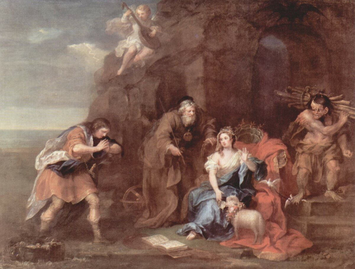 painting of Prospero and Miranda from "The Tempest" of William Shakespeare