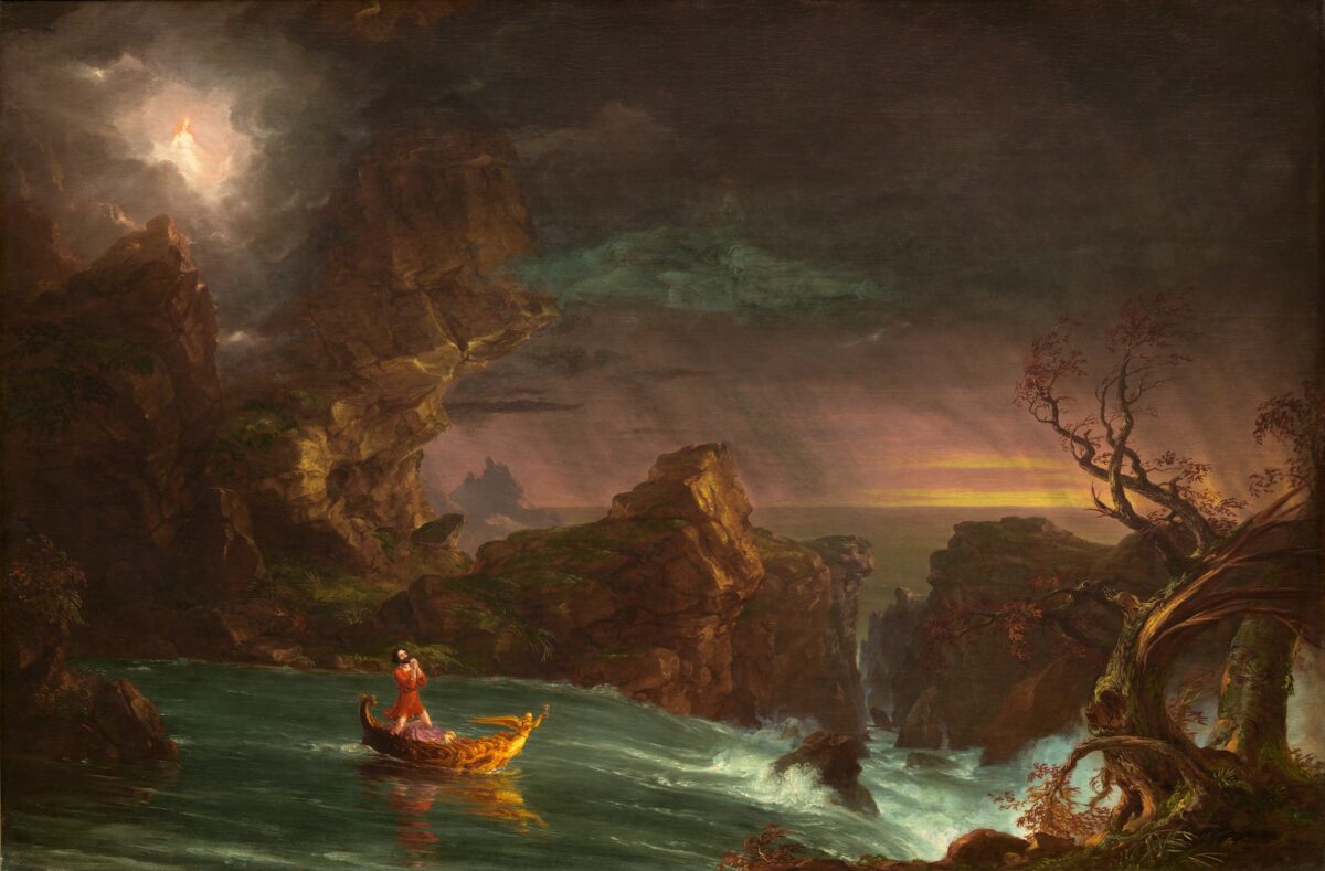 the voyage of life: manhood painting by Thomas Cole