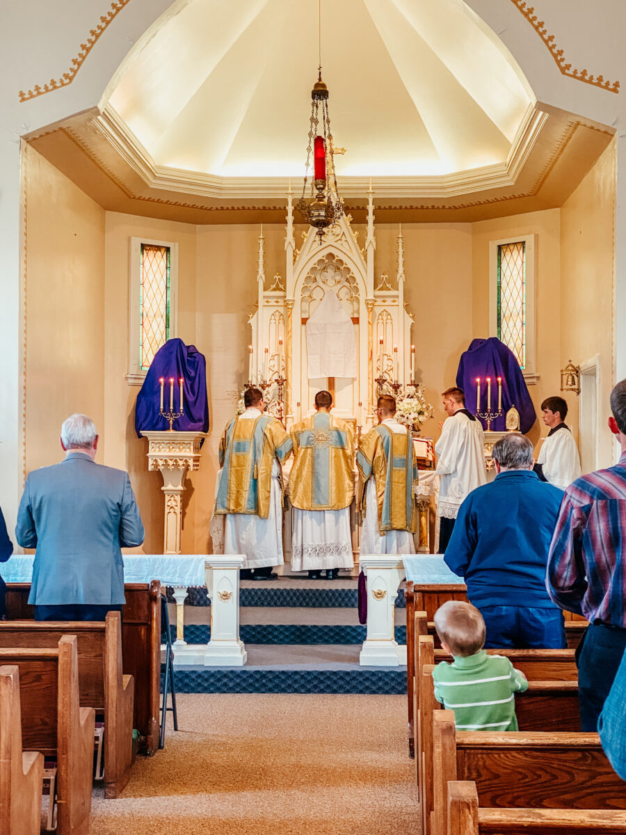 Holy Thursday Mass at church. 