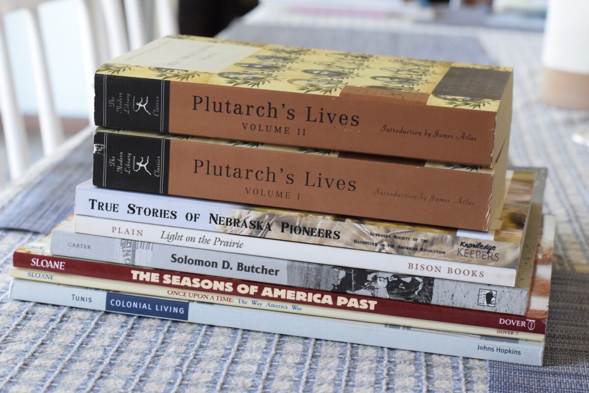 stack of citizenship books for year 6 on a table. 