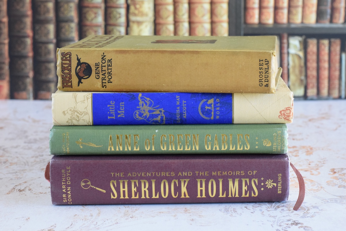 stack of classical books for the fall. 