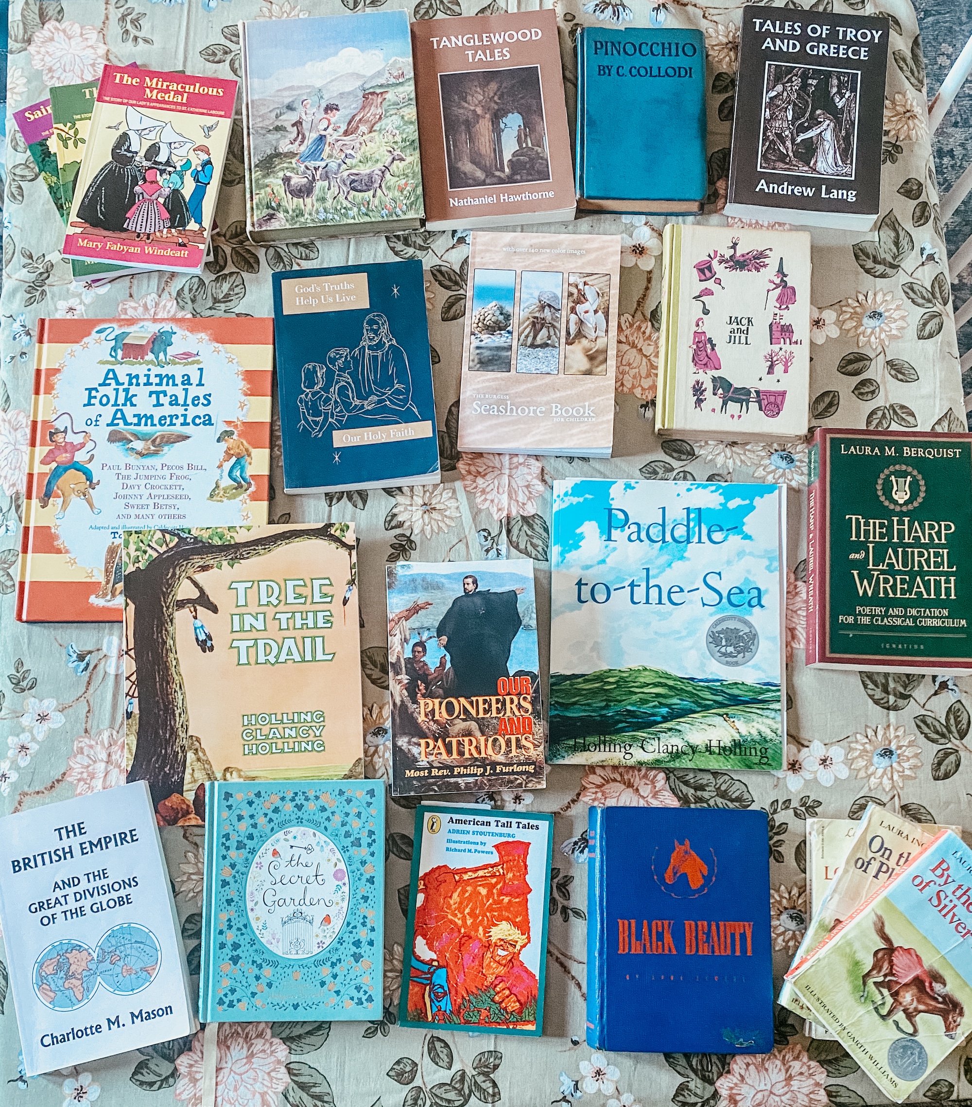 year 3 curriculum books spread out over the dining table.