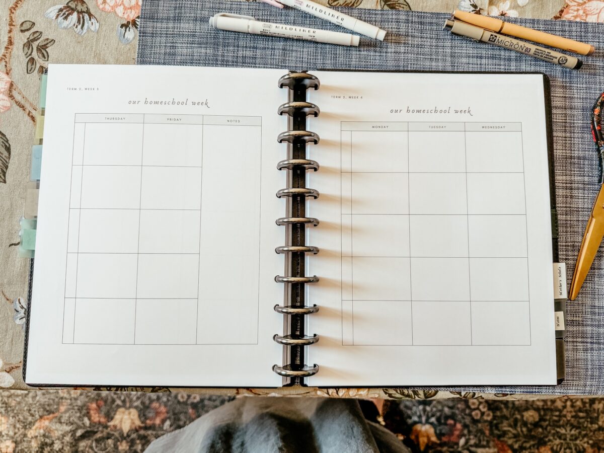 our homeschool week or what I'm using as logbook pages in my teacher planner.