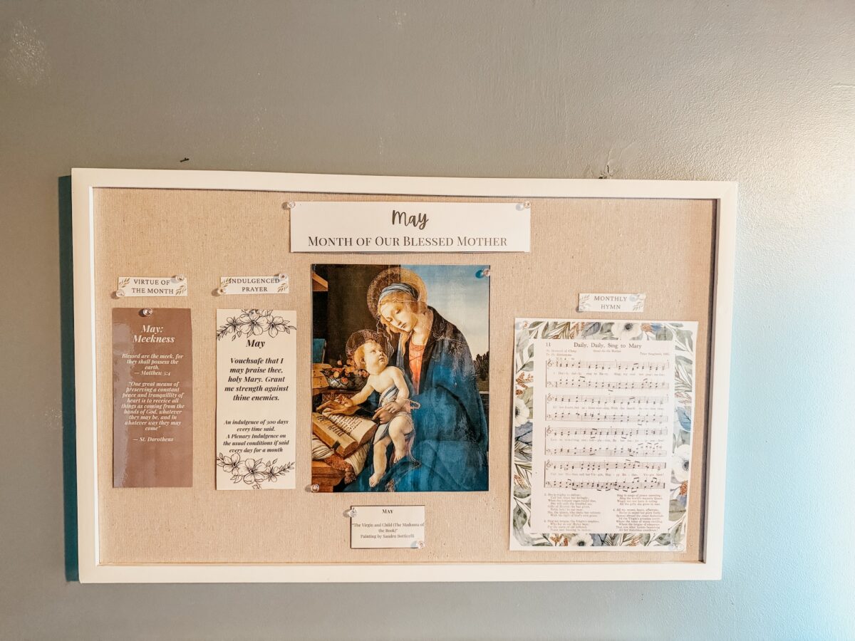 may liturgical board with prayer, and hymns. 