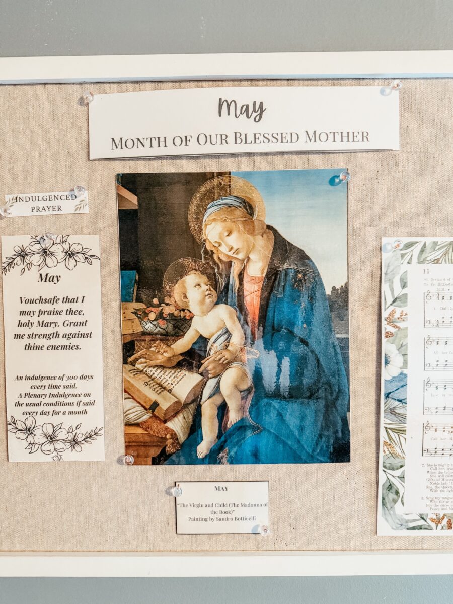 close up image of the painting for the month of May.