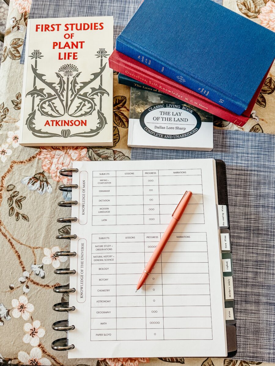 teacher planner with form 3 logbook and stacks of student books to the top. 